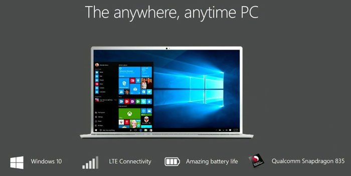 Windows 10 on ARM特性：始終連接，續(xù)航優(yōu)秀