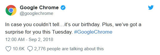 Google Chrome將迎來10周年紀念日，明日將放送驚喜