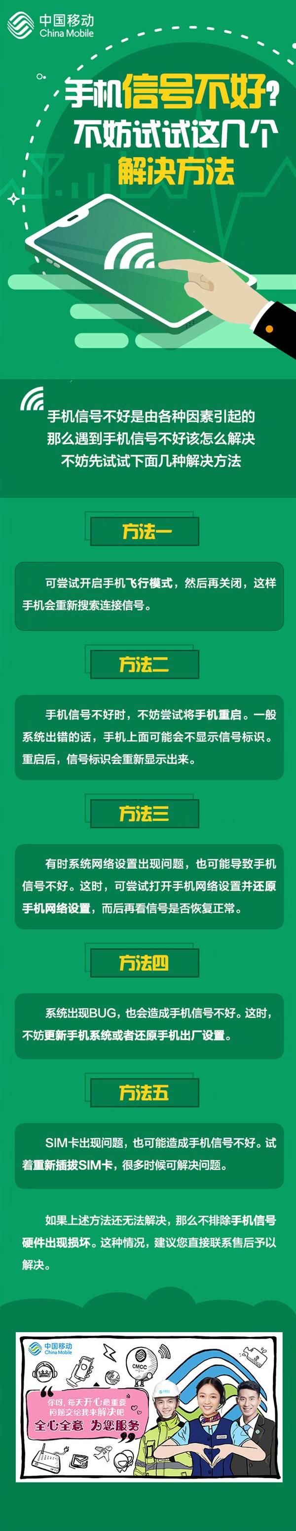 手機(jī)信號(hào)不好？中國(guó)移動(dòng)官方公布5種解決方法